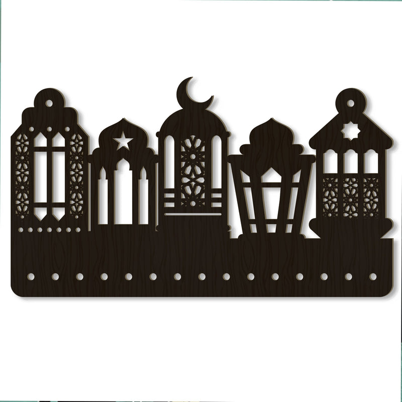 Ramadan Kalender Aufhängung – Laternen Schwarz