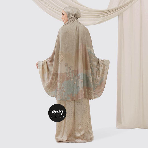 Luxury satin prayer robe DAWN CREME LILAC