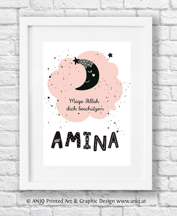 Dreamy moon nursery poster